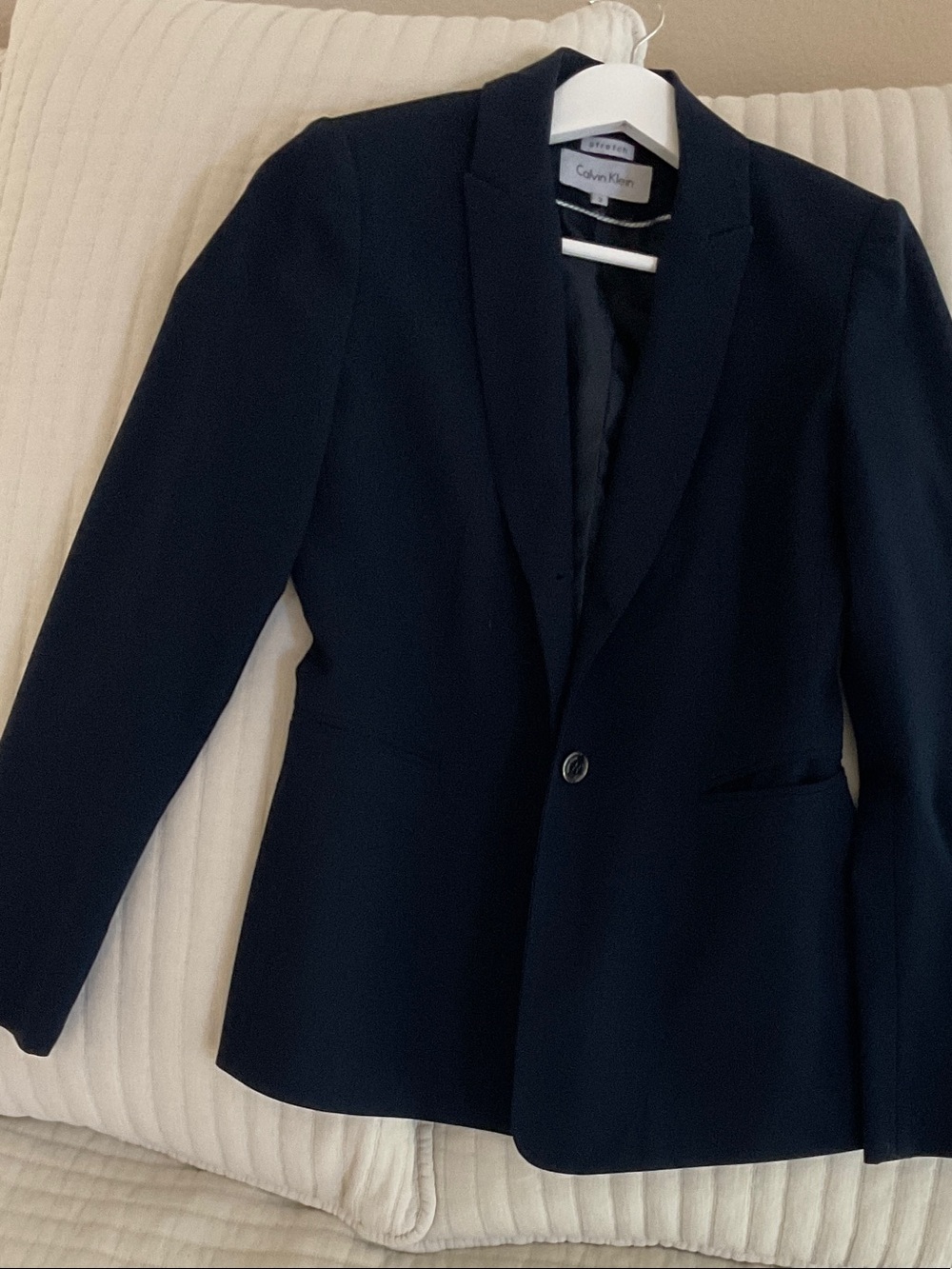 Calvin Klein Women's Dark Navy Single-Button Blazer